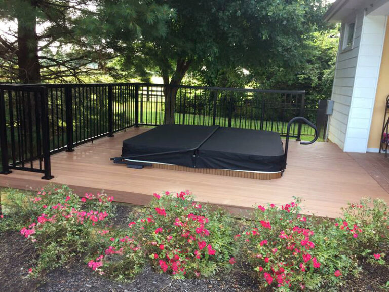 J-385 hot tub cover in deck installation