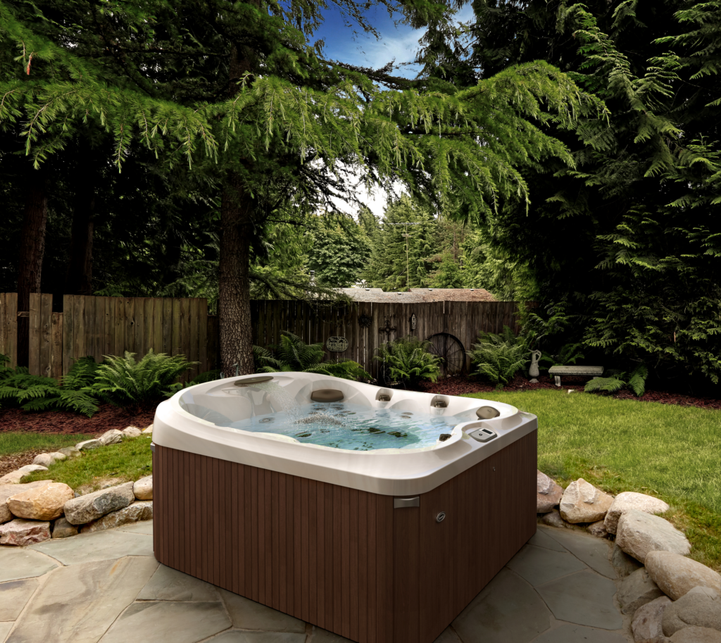 Affordable Hot Tubs: Budget-Friendly Luxury in Chelan, WA - Swim World Chelan Blog affordable hot tub placed in a backyard