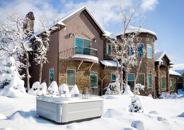 Outdoor hot tub installation to relieve stress in the winter