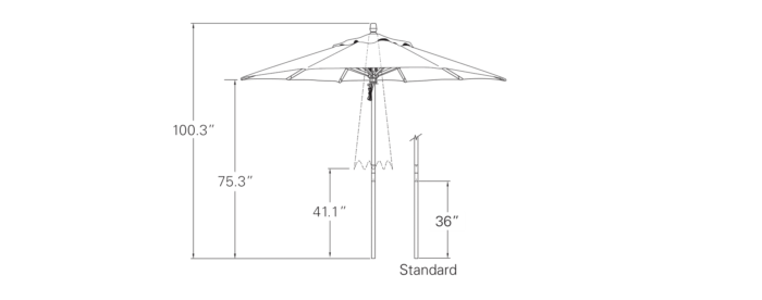 9’ Octagon Quad Pulley Lift Market Umbrella - Image 3
