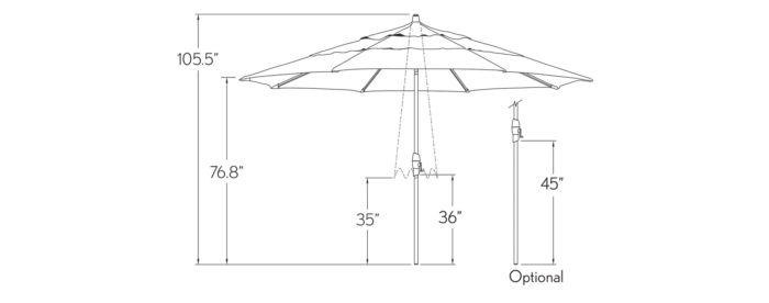 11’ Octagon Auto Tilt Market Umbrella - Image 3