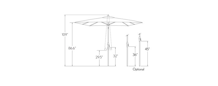 8'x10' Rectangle Auto Tilt Market Umbrella - Image 3