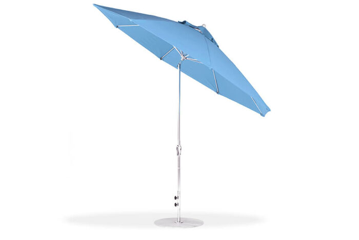 monterey fiberglass market umbrella crank lift auto tilt blue - Swim World Chelan